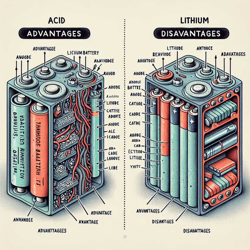 What are the differences – disadvantages – advantages of acid and lithium batteries?